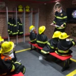 Kids learning about fireman's profession