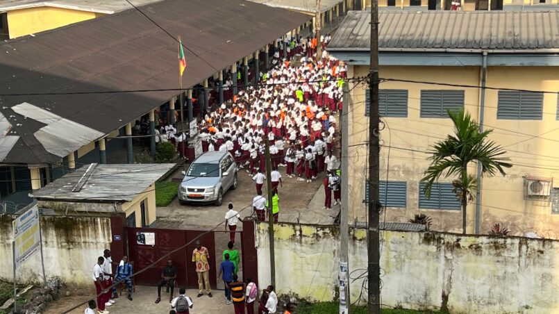 Children in a school ceremony